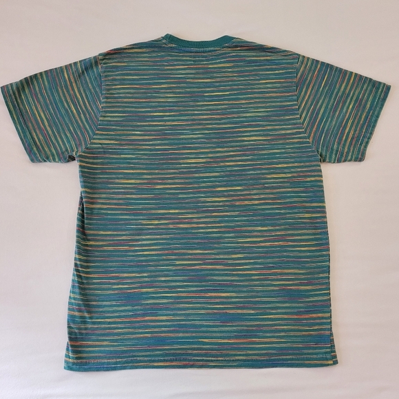Supreme New York Static Stripe Short Sleeve T Shirt Large Green 100% Cotton - Picture 7 of 12
